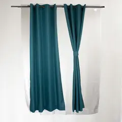 MASEL - Set Cortinas Bárbara Tela 140x225 cm Turquesa