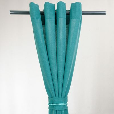 Imagen 2 del producto Set Cortinas Yasmin Tela 140x220 cm Turquesa