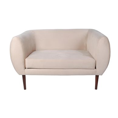 Sof 2 cuerpos Curvo Felpa Beige 130x70x78 cm