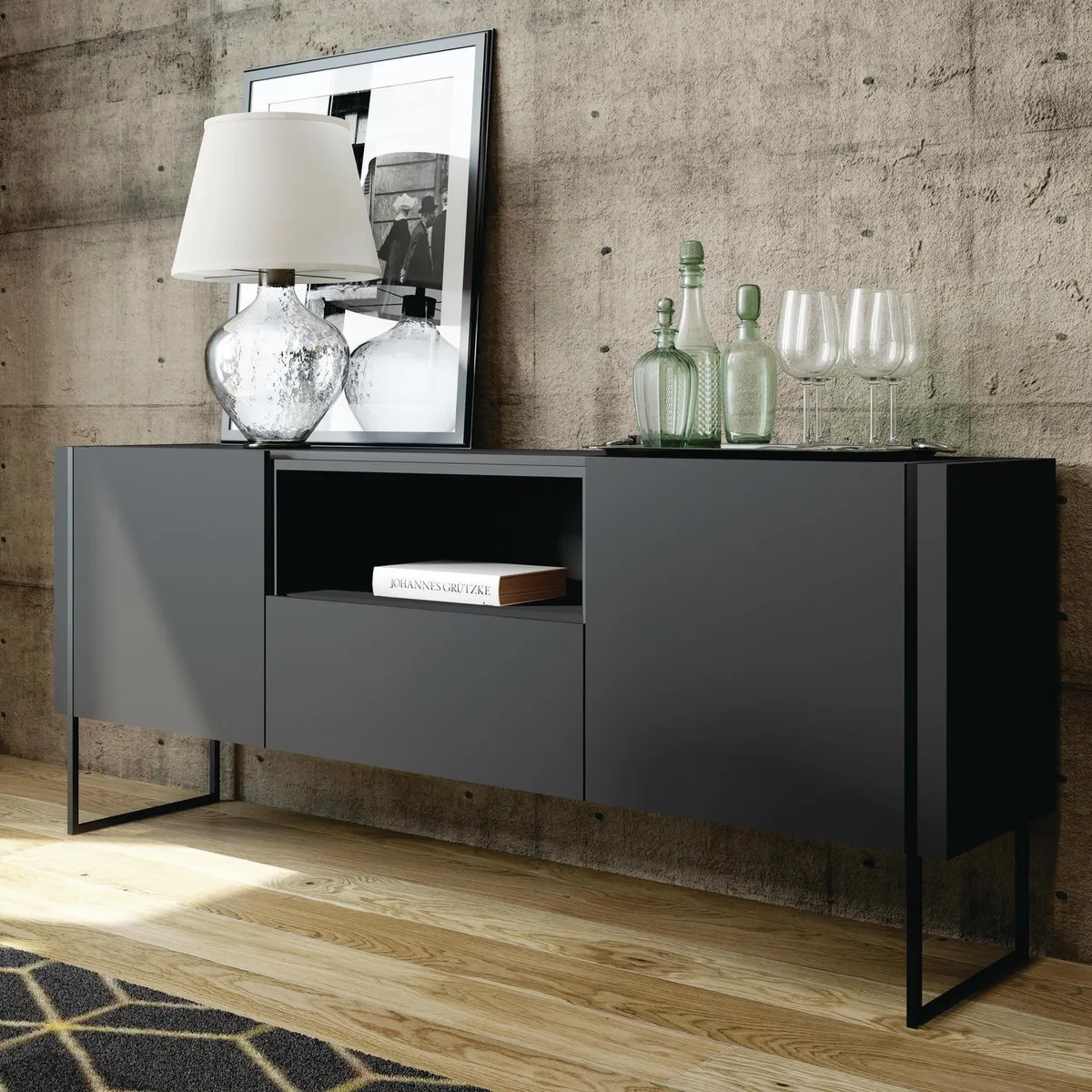 DECOCASA - Buffet Vesta Gris 180xx75 cm