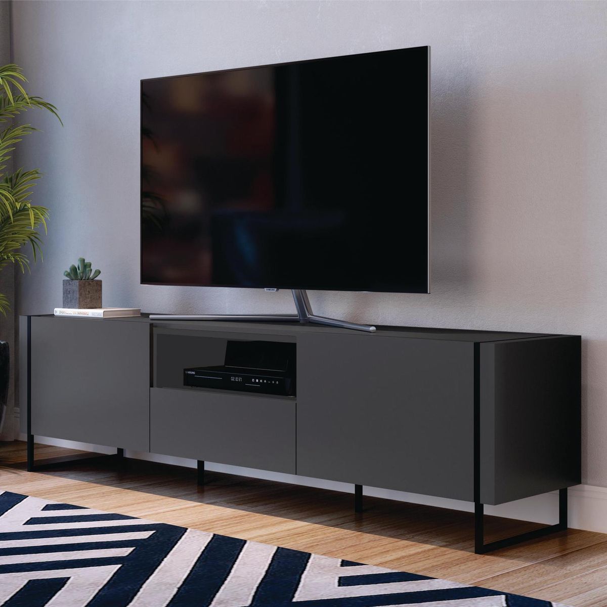 DECOCASA - Rack TV 60'' 180x50x40 cm gris