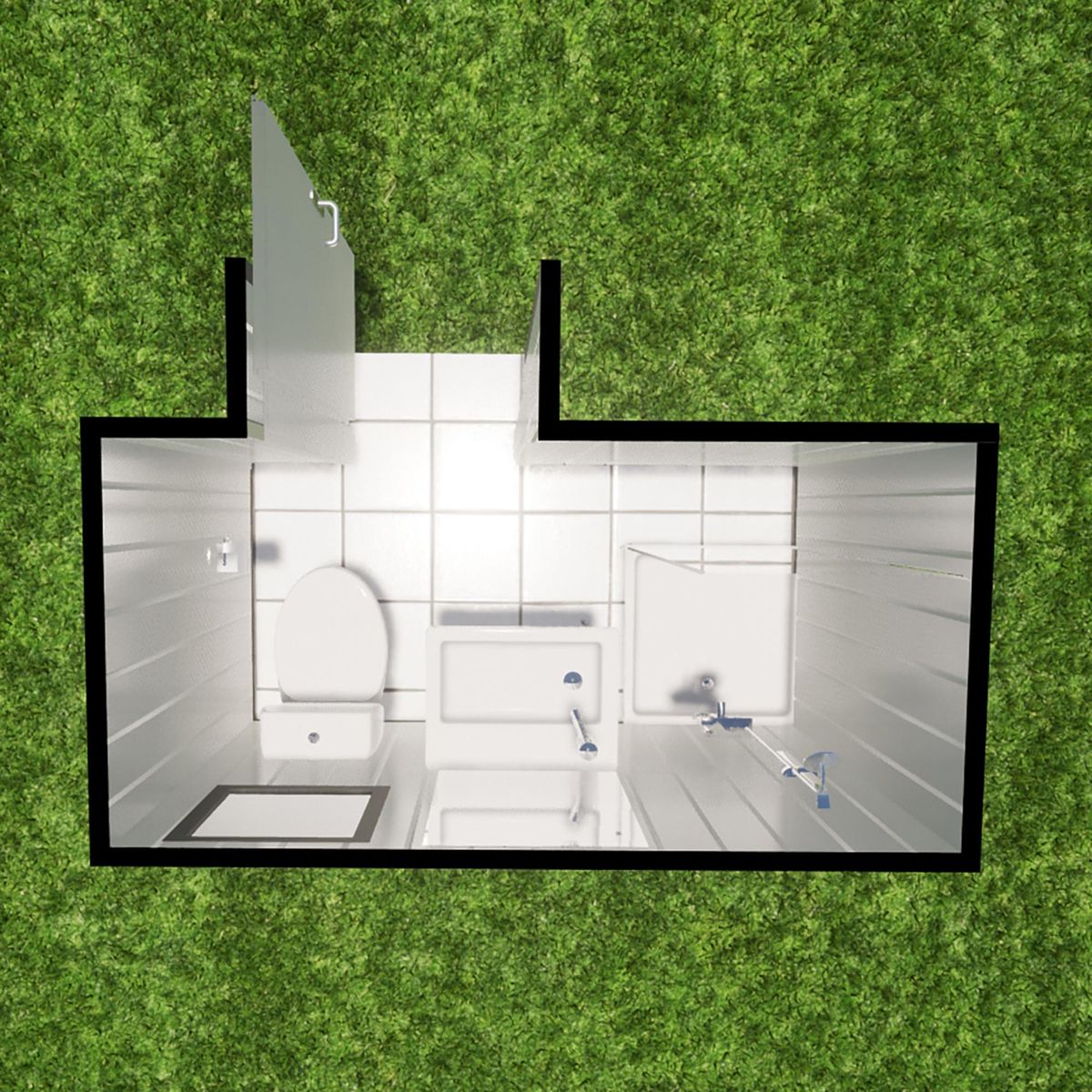 TWH - Baño modular plug&play, con accesorios incluidos (1,1x2,3mts)