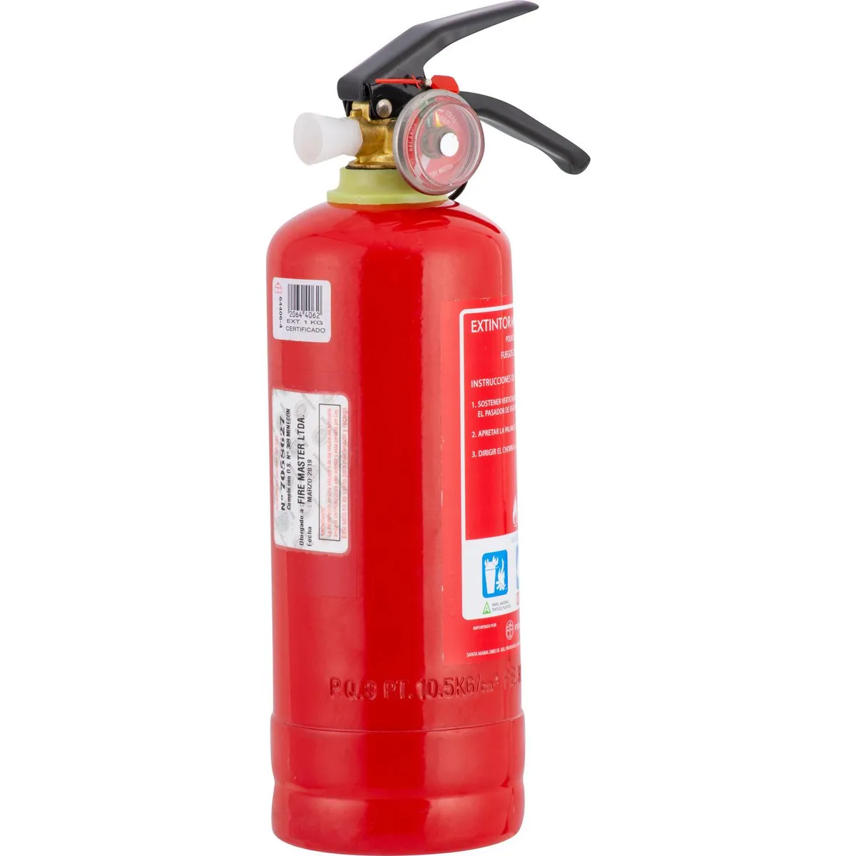 FIRE MASTER - Extintor ABC multipropósito 30x9 cm rojo