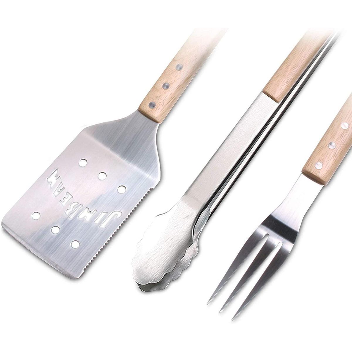 JIM BEAM - Set Parrillero 3 Piezas con Mango Madera