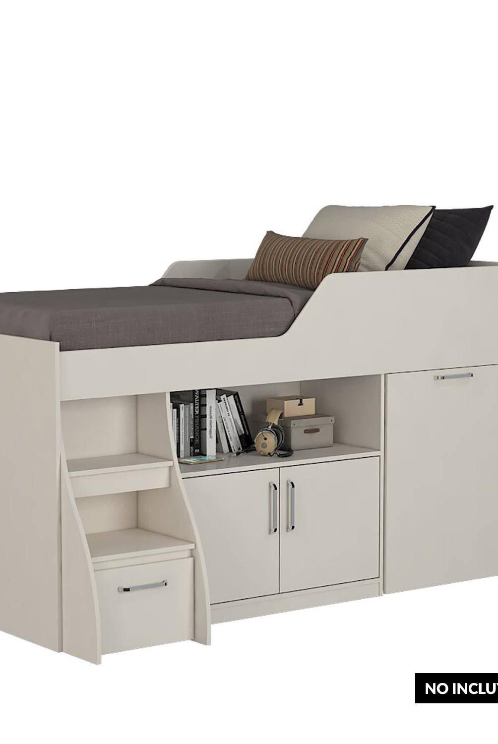 DECOCASA - Cama 1.5 Plazas de Estructura Deco013 Blanco