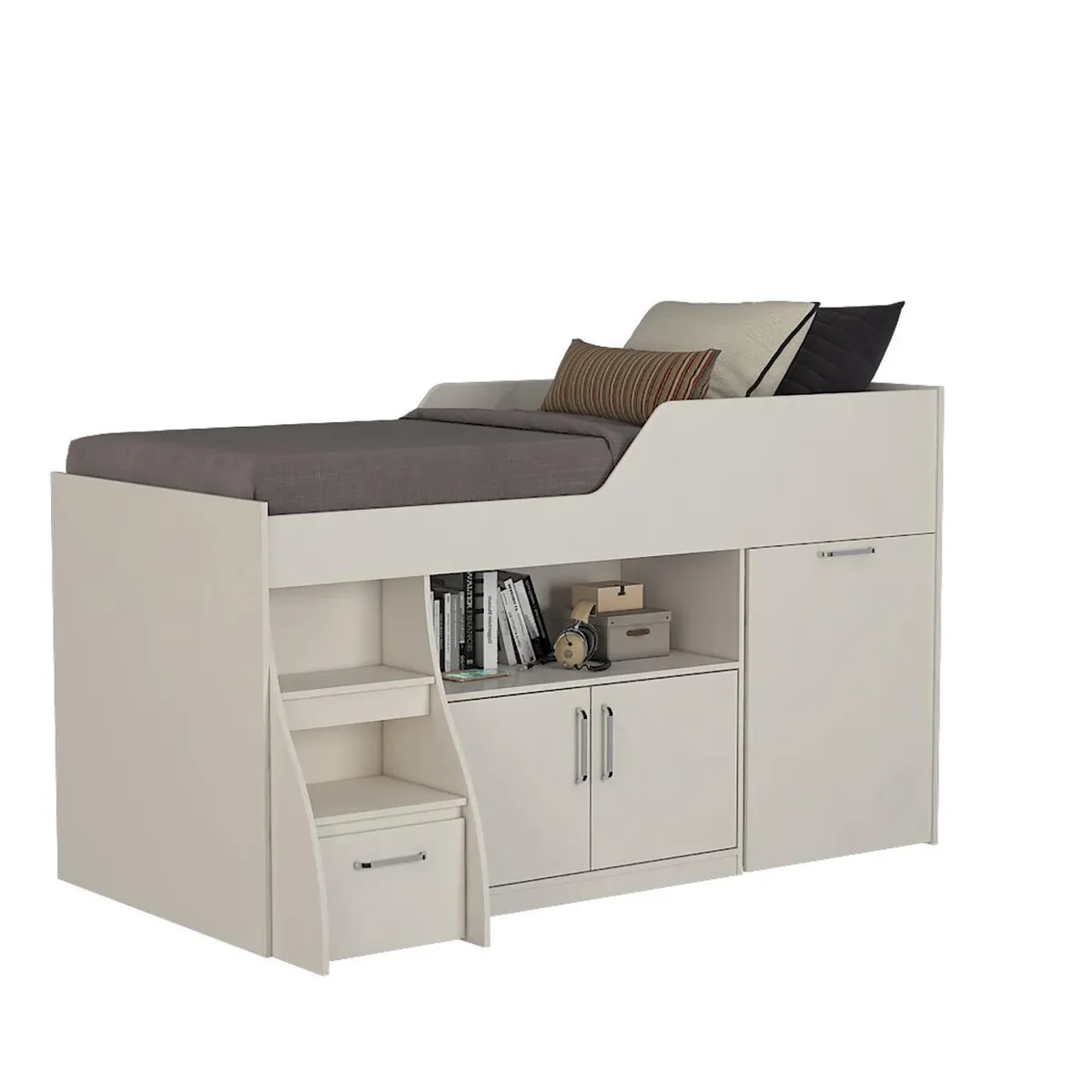 DECOCASA - Cama 1.5 plazas de Estructura Deco013 Blanco