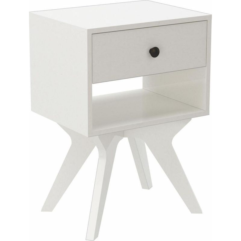 DECOCASA - Velador 1 Cajón(es) DECO027 45x65x35 cm Blanco