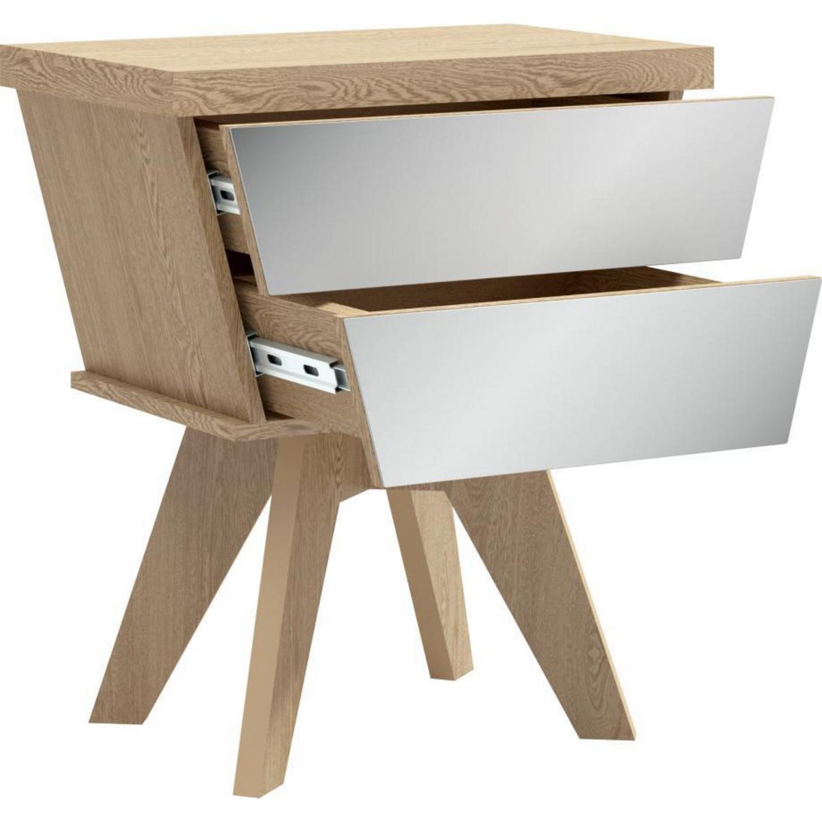 DECOCASA - Velador 2 Cajón(es) DECO028 45x65x35 cm Nogal