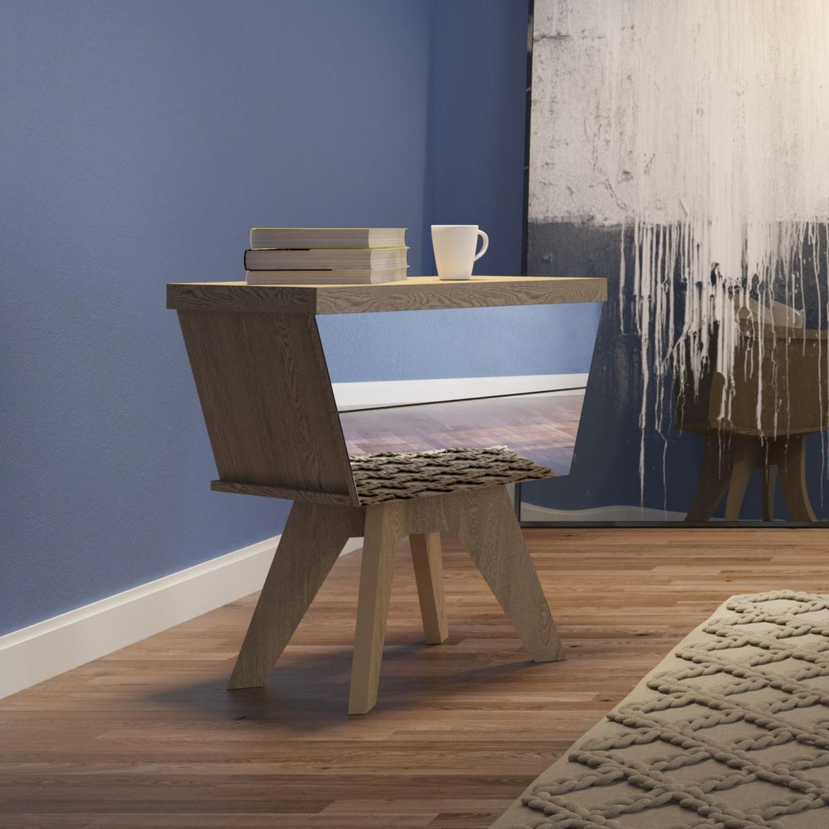 DECOCASA - Velador 2 Cajón(es) DECO028 45x65x35 cm Nogal