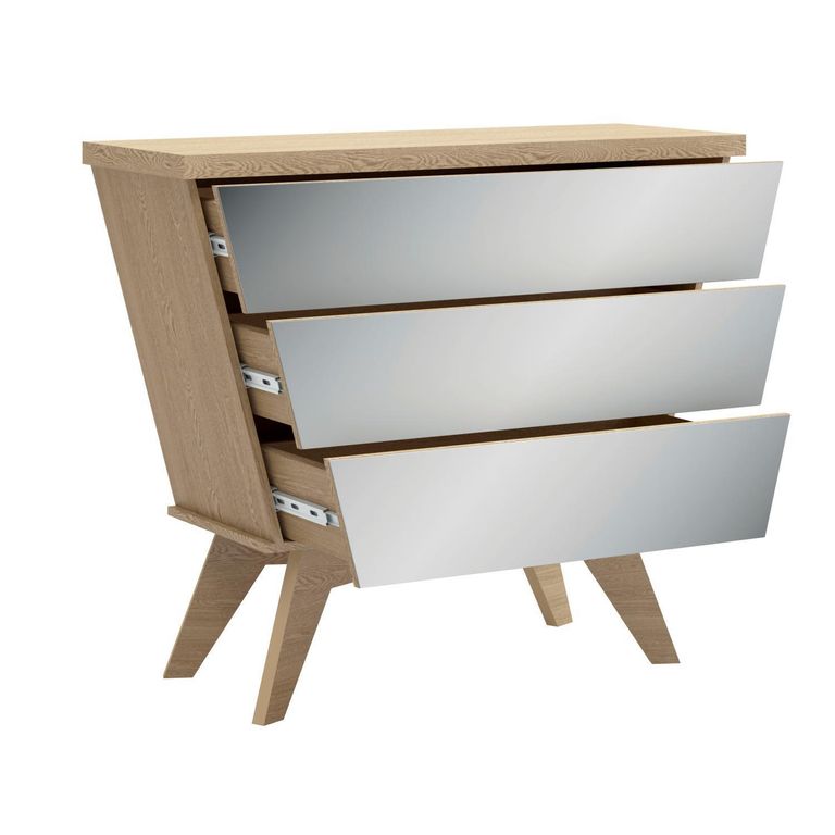 DECOCASA Cómoda 3 Cajón(es) DECO033 110x92x40 cm Nogal