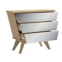 DECOCASA - Cómoda 3 Cajón(es) DECO033 110x92x40 cm Nogal