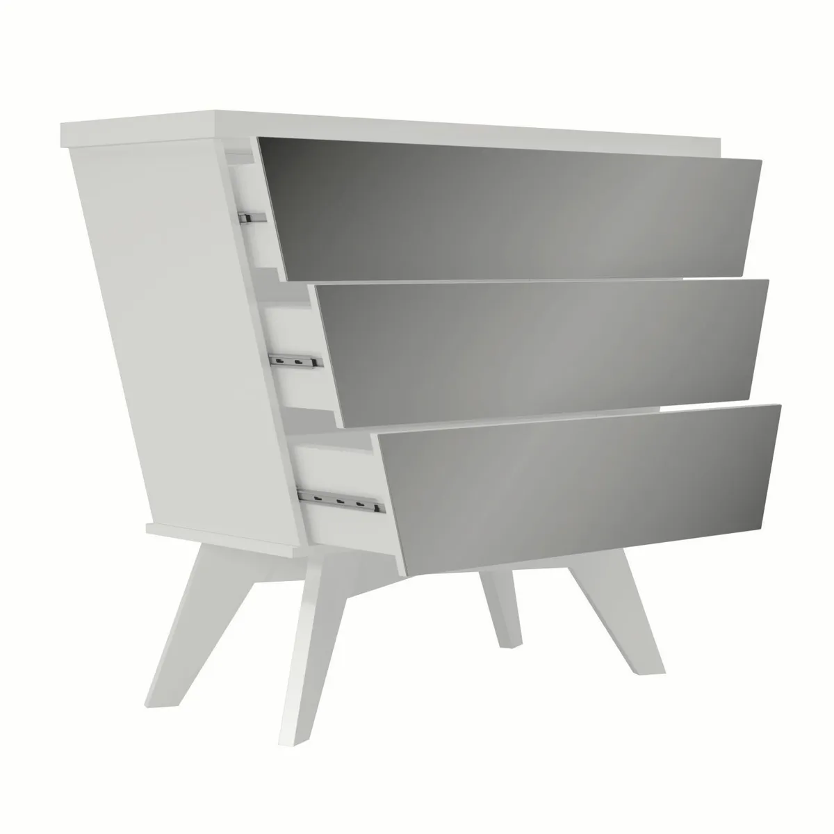 DECOCASA - Cómoda 3 Cajón(es) DECO034 110x92x40 cm Blanco