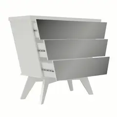 DECOCASA - Cómoda 3 Cajón(es) DECO034 110x92x40 cm Blanco