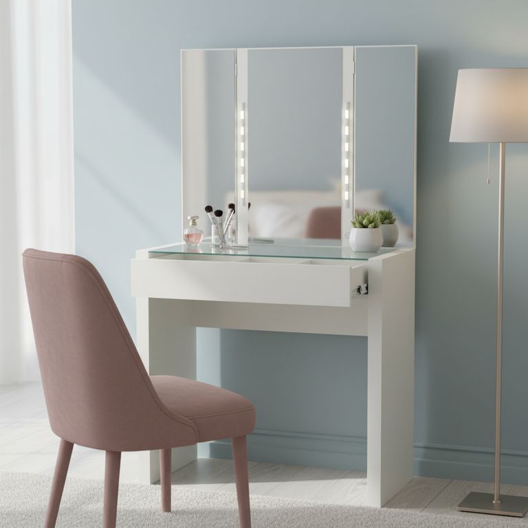 DECOCASA Tocador 1 Cajón(es) DECO036 80x143x35 cm Blanco