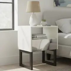 DECOCASA - Velador 1 Cajón(es) DECO030 45x60x35 cm Blanco