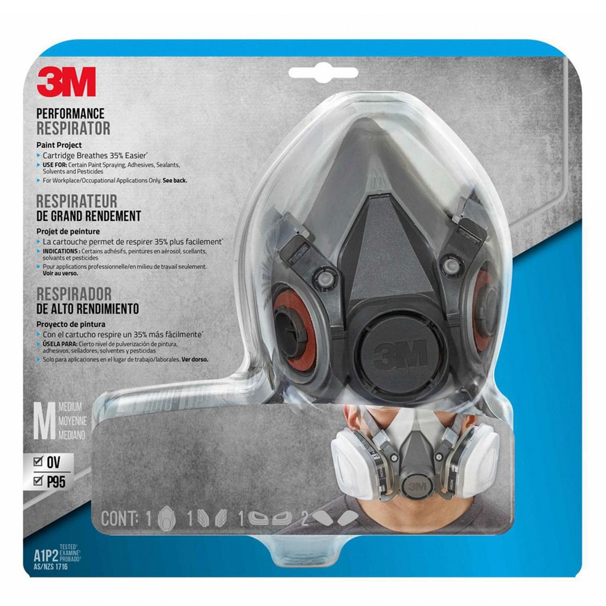 3M - Kit de Respirador 3M 6211 para Pintura + Filtros