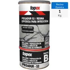 TOPEX - Juego (A+B) 1 kg Resina epóxica para inyección Pegadur 52