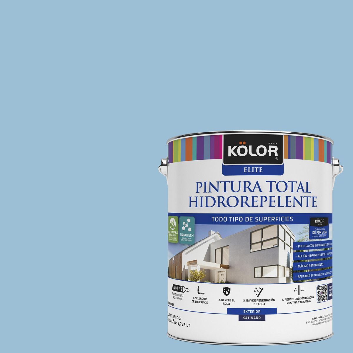 KOLOR - Pintura Impermeabilizante Satinado 1 galón(es) Azul 