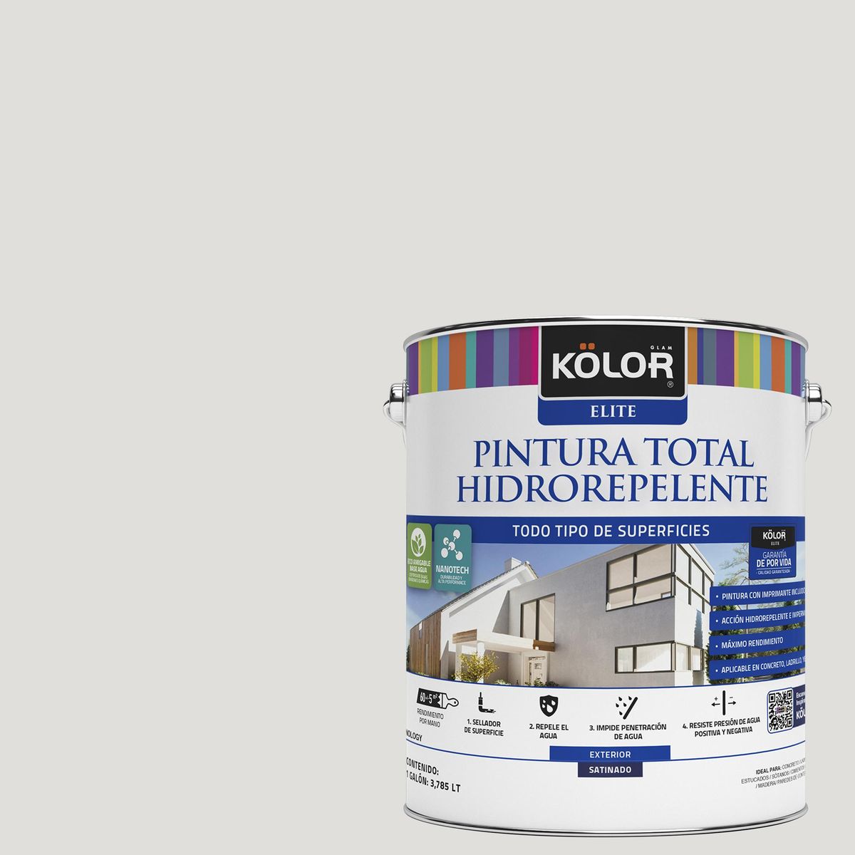 KOLOR - Pintura Impermeabilizante Galón 1 galón(es) Satinado Blanco Santa Lucia 