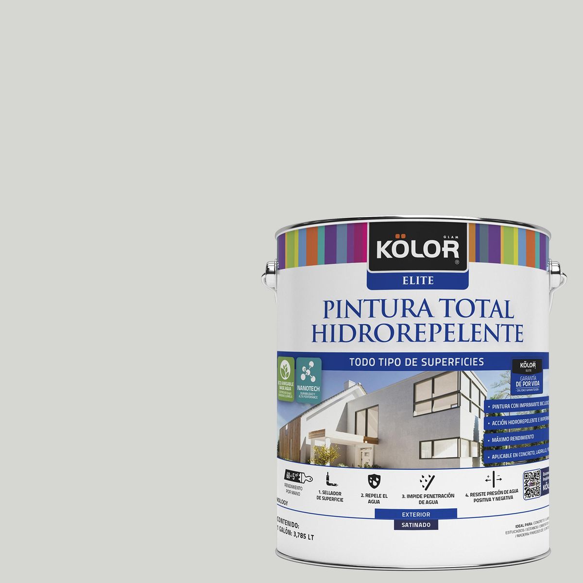 KOLOR - Pintura Impermeabilizante 1 galón(es) Satinado Gris Cotonu