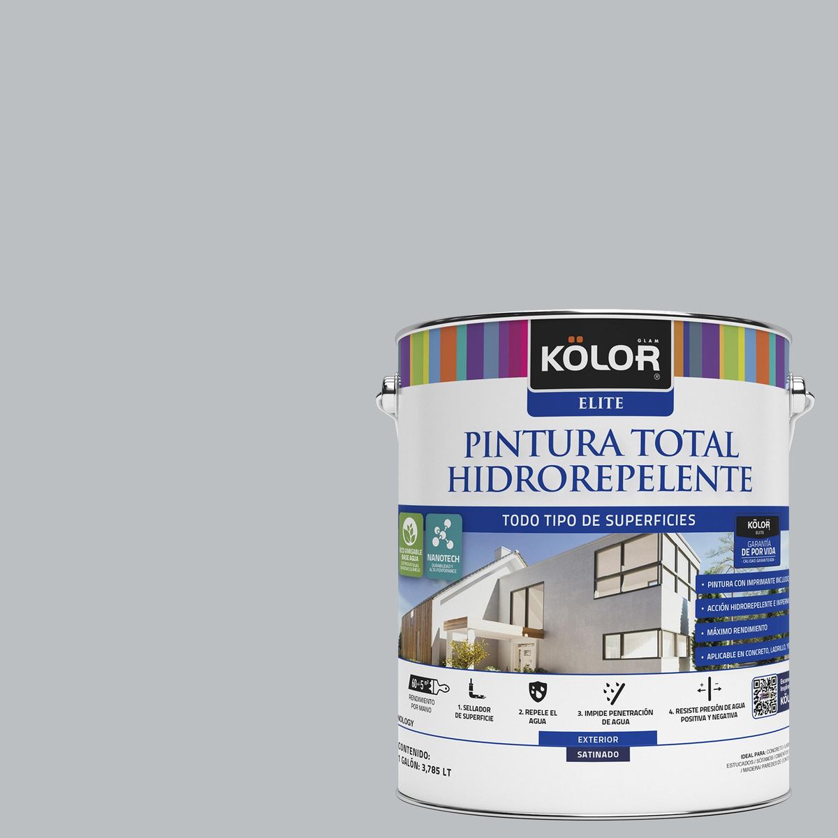 KOLOR - Pintura Impermeabilizante Galón 1 galón(es) Satinado Gris 