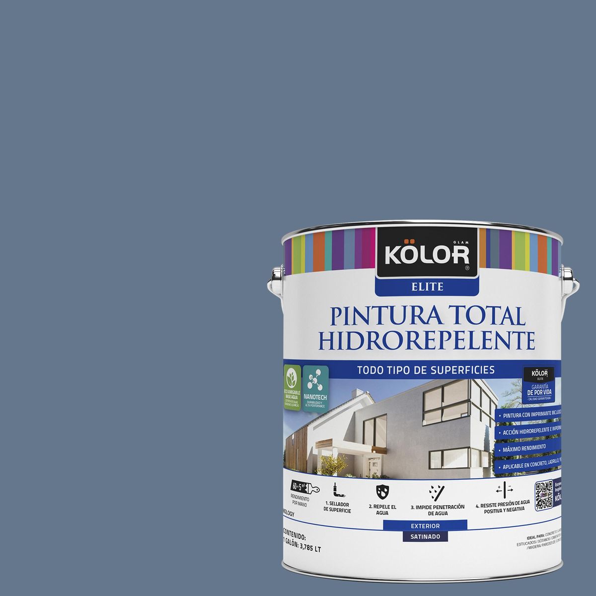 KOLOR - Pintura Impermeabilizante Galón 1 galón(es) Satinado Azul 