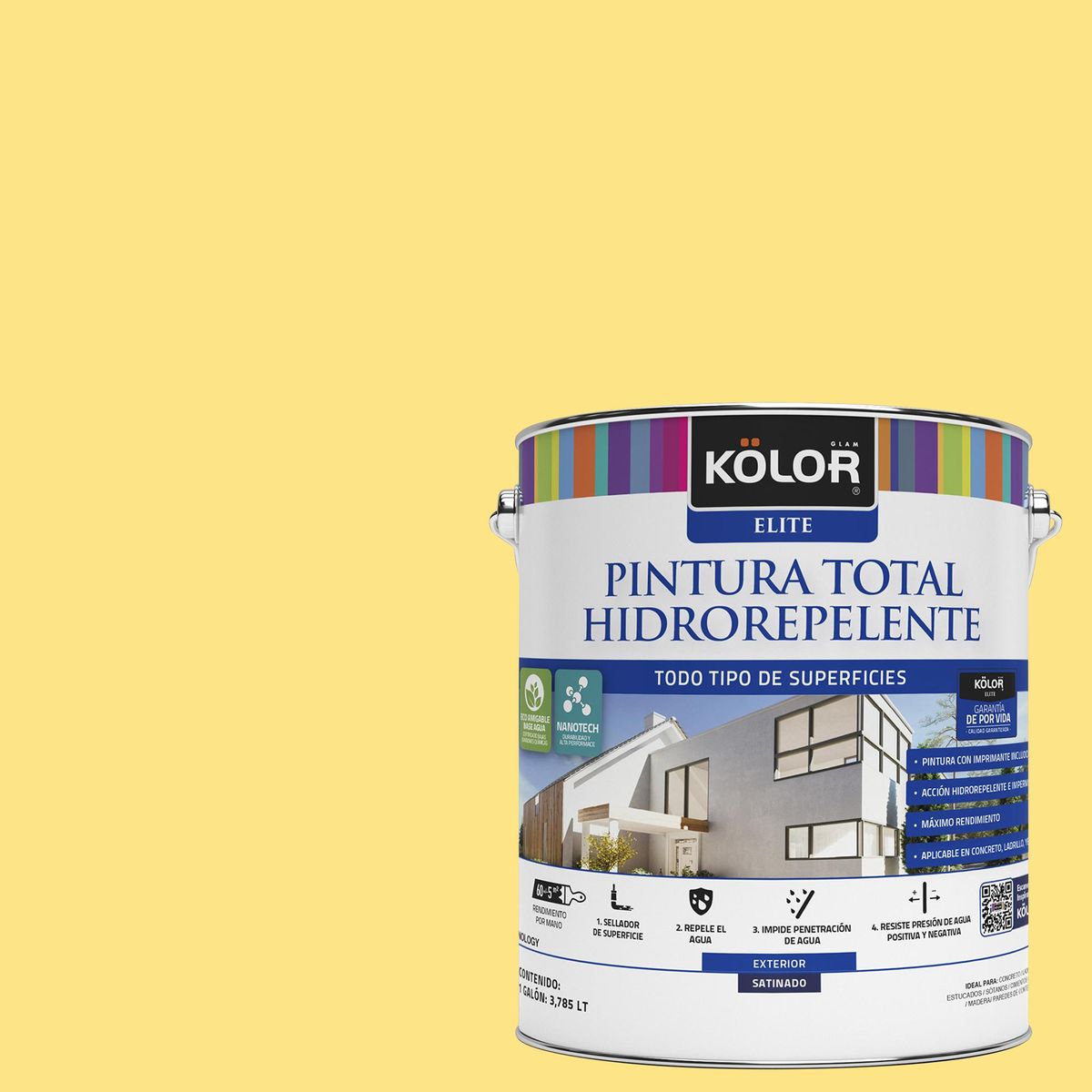 KOLOR - Pintura Impermeabilizante 1 galón(es) Satinado Amarillo