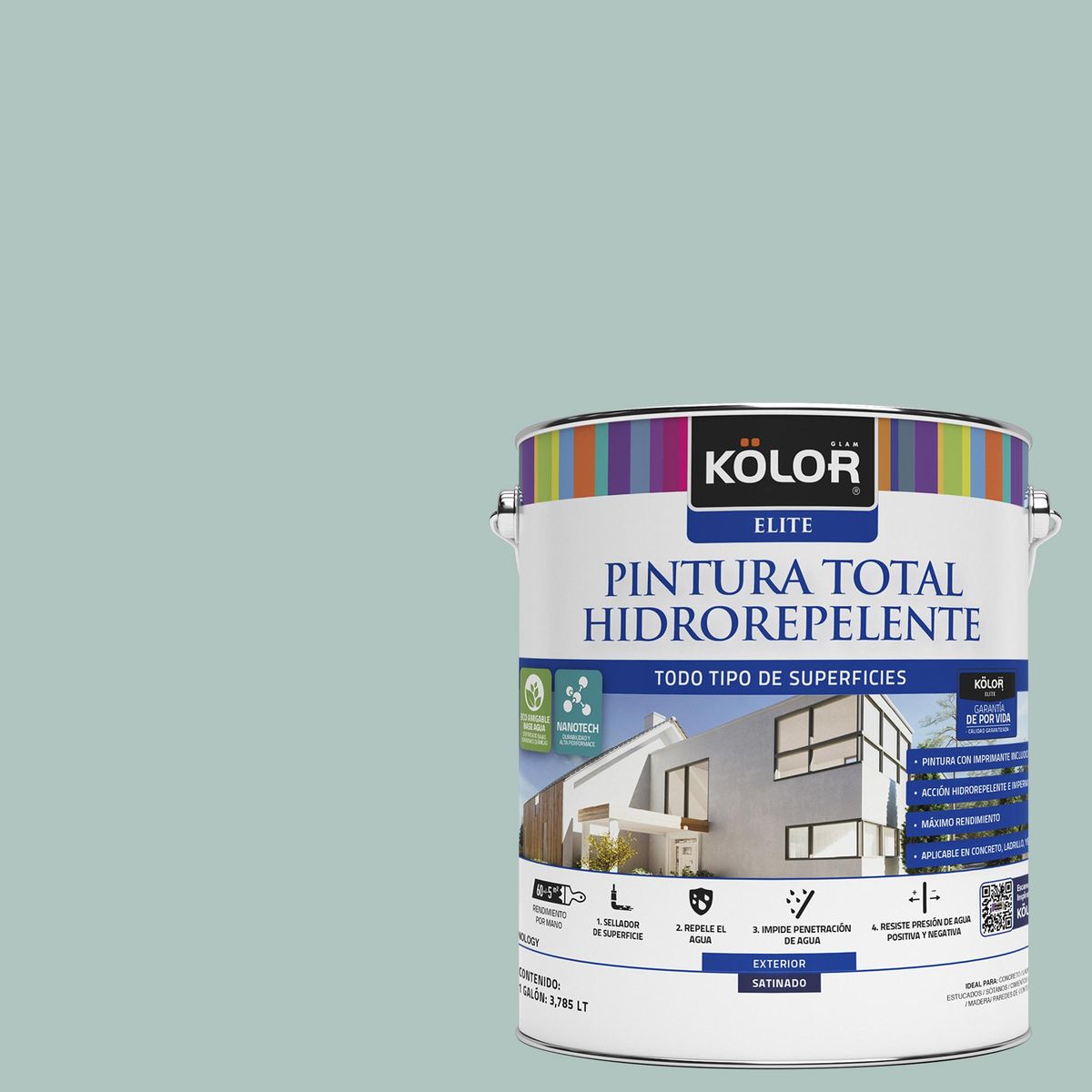 KOLOR - Pintura Impermeabilizante Satinado 1 galón(es) Gris Cáceres 