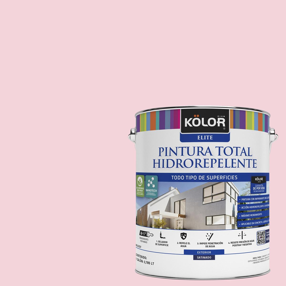 KOLOR - Pintura Impermeabilizante Satinado 1 galón(es) Rosado 