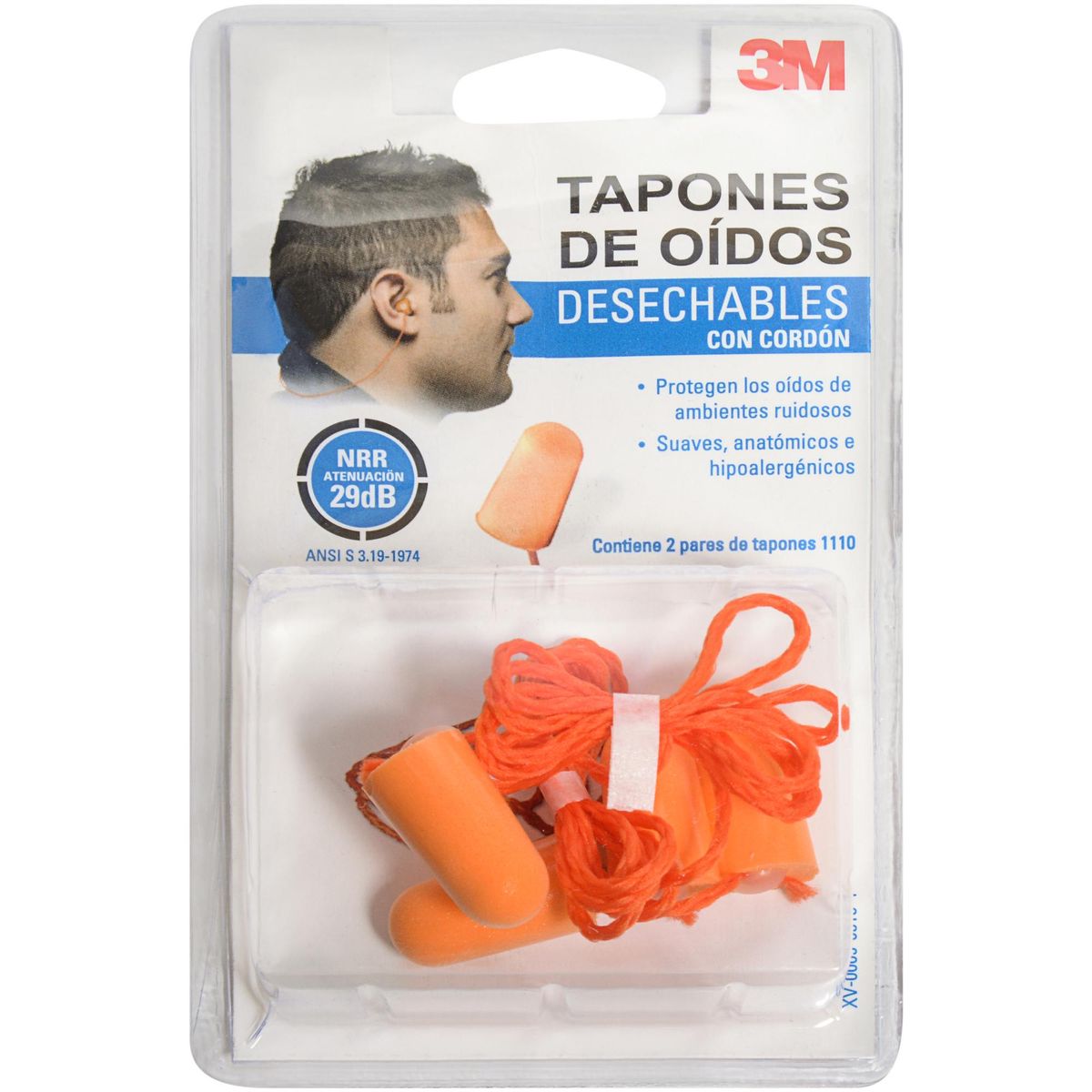 3M - Tapones protectores desechable con cordón