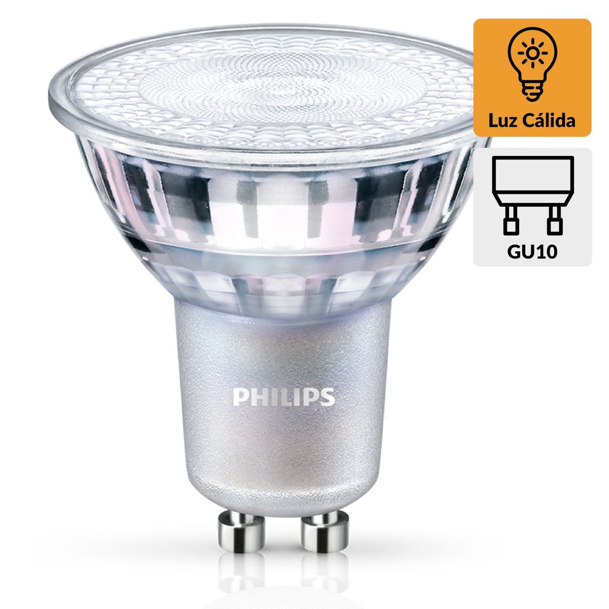 PHILIPS - Ampolleta Led 5 W GU10 Luz Cálida