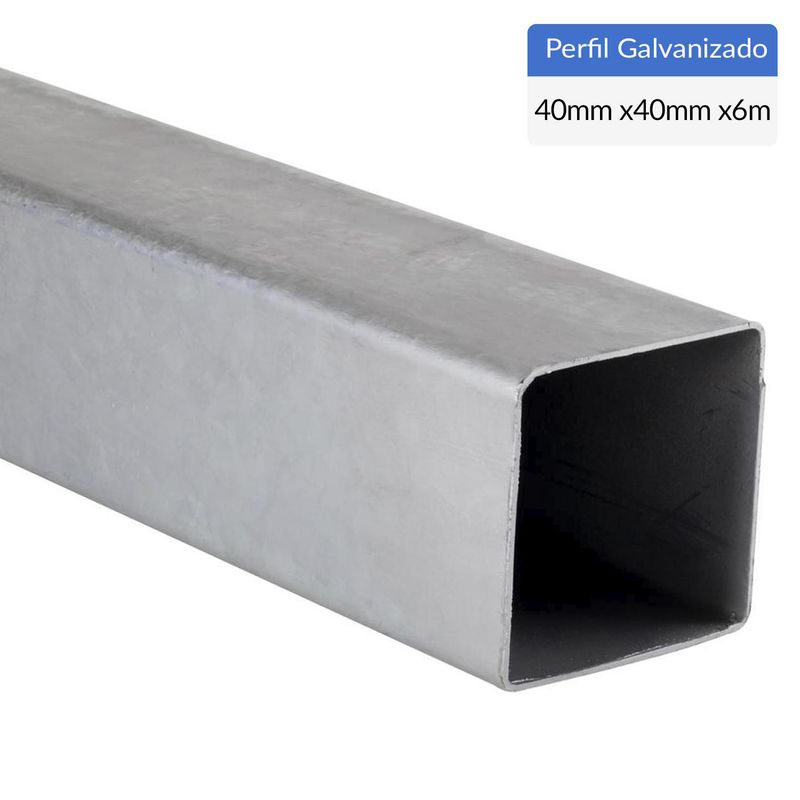GALVAMASTER - Perfil Cuadrado Acero Galvanizado 40x40x2 mm 6 m