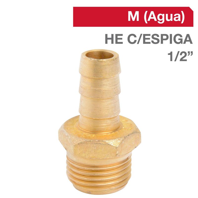 GRIFESA - Cachimba Bronce HE C/ESPIGA 1/2" x 1/2"  1u