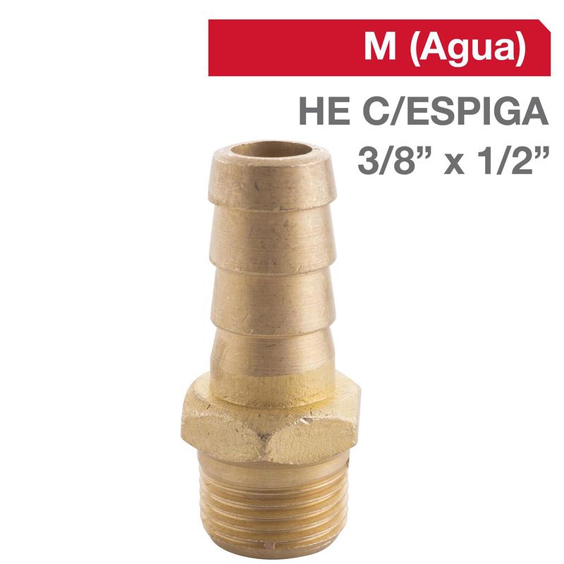 GRIFESA - Cachimba Bronce HE C/ESPIGA 3/8" x 1/2"  1u