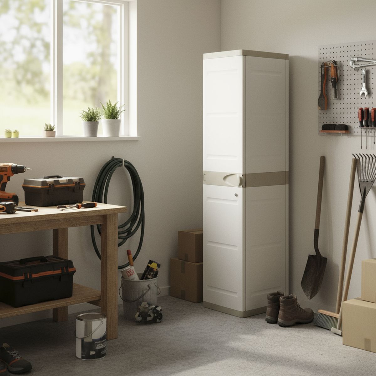 MALETEK - Armario 1 puerta Titanium 176x35x44 cm gris