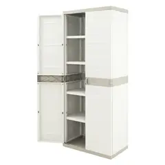 MALETEK - Armario Titanic Plástico 4 Nivel(es) 70x176x44 cm Gris Claro