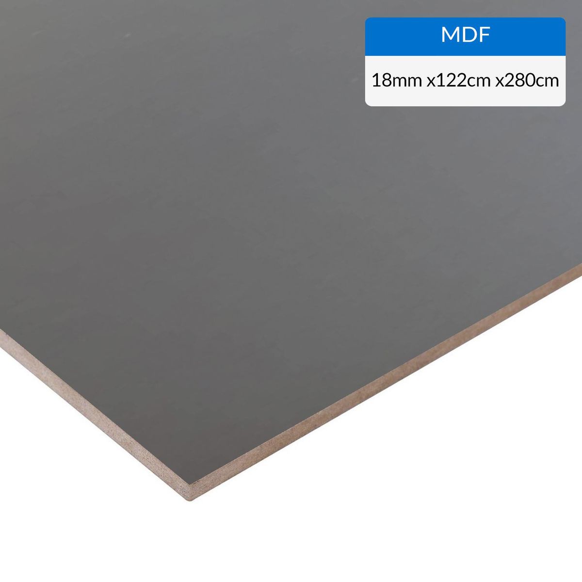 IMPERIAL - MDF Melasek Super Matte Gris grafito 18 mm 183x250 cm