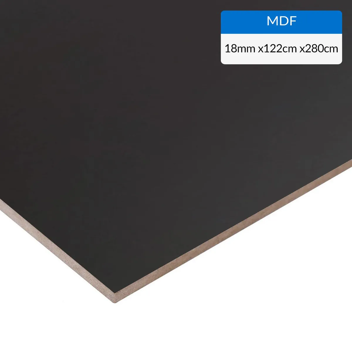 IMPERIAL - MDF Melasek Alto Brillo Negro 18 mm 183x250 cm