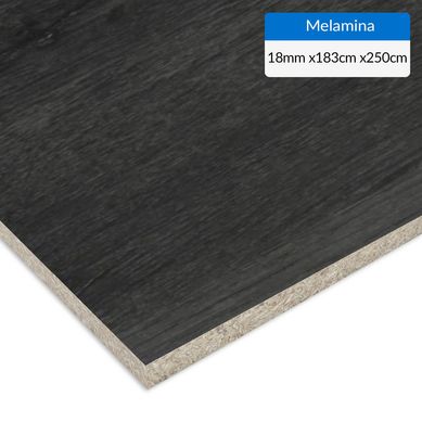 Melamina 18 mm de 183x250 cm roble azabache atlas.