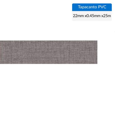 Tapacanto pvc gris hilado 22x0,45mm ro 25mt