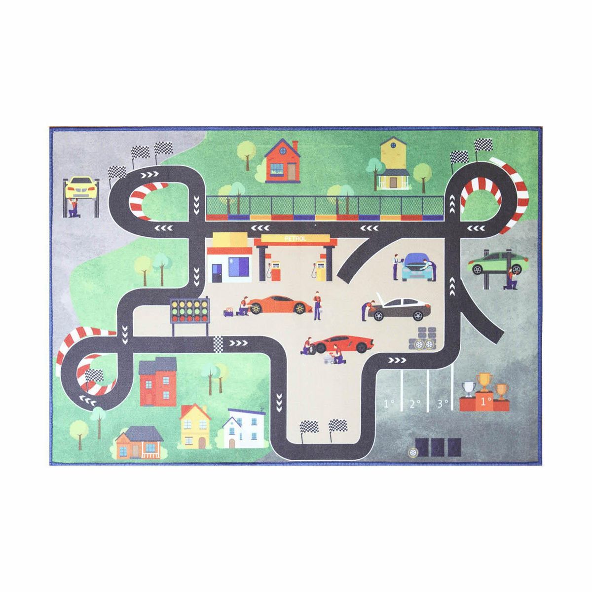 DIB - Alfombra Pistas 76x117 cm Multicolor