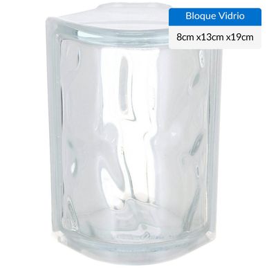 Bloque vidrio esquinero 13x19x8cm.
