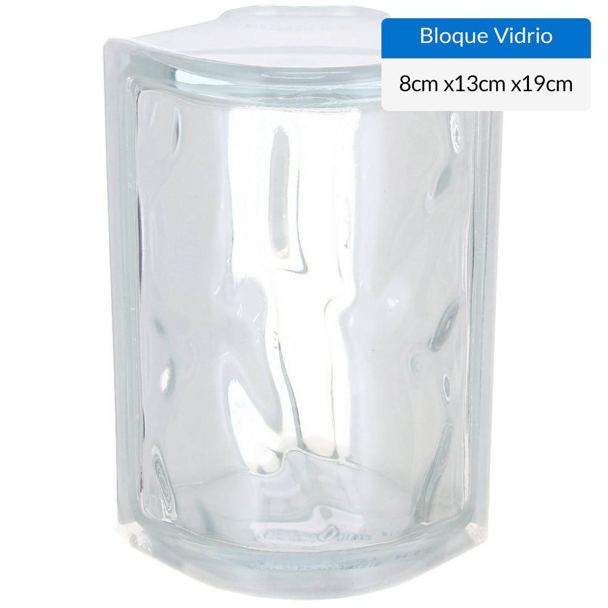 HOLZTEK - Bloque Vidrio Esquinero Tranparente 13x19x8 cm 80002-CB