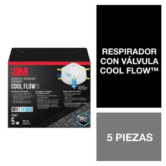 3M - Respirador N95 con válvula Cool Flow 8511 5 unidades