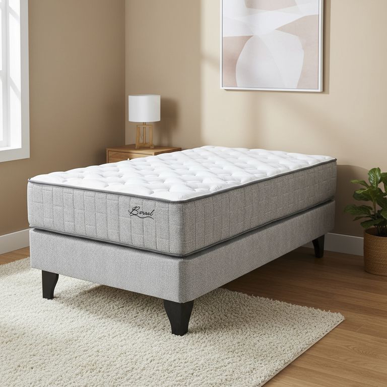 Cama 1.5 plazas Europea Boreal Dos Beige