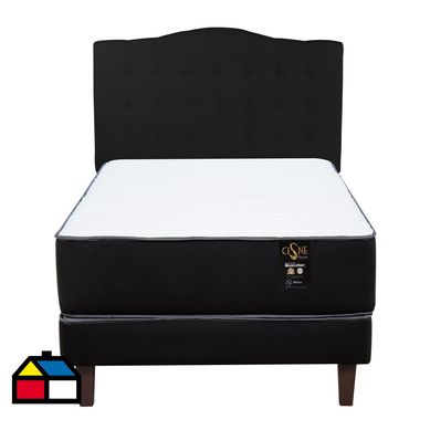 Cama europea PREMIUM 1.5 plazas  + Muebles