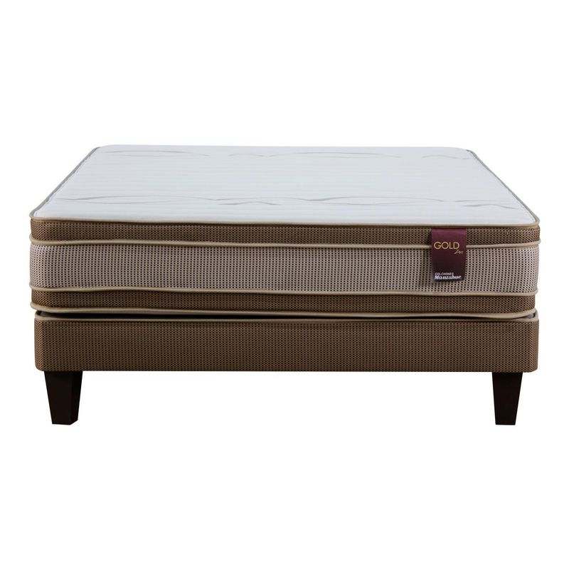 MANTAHUE - Cama Euro Gold Dos 2 plazas Beige/café