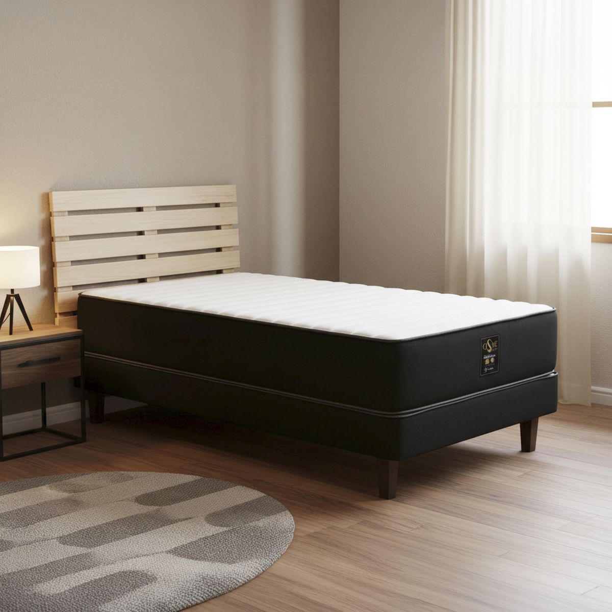 MANTAHUE - Cama 1.5 plazas Europea PREMIUM Marengo