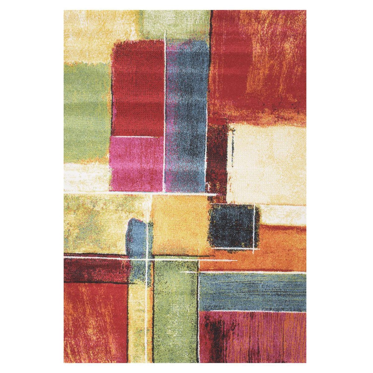 DIB - Alfombra Grande Inusual Líneas 200x290 cm Polipropileno Multicolor