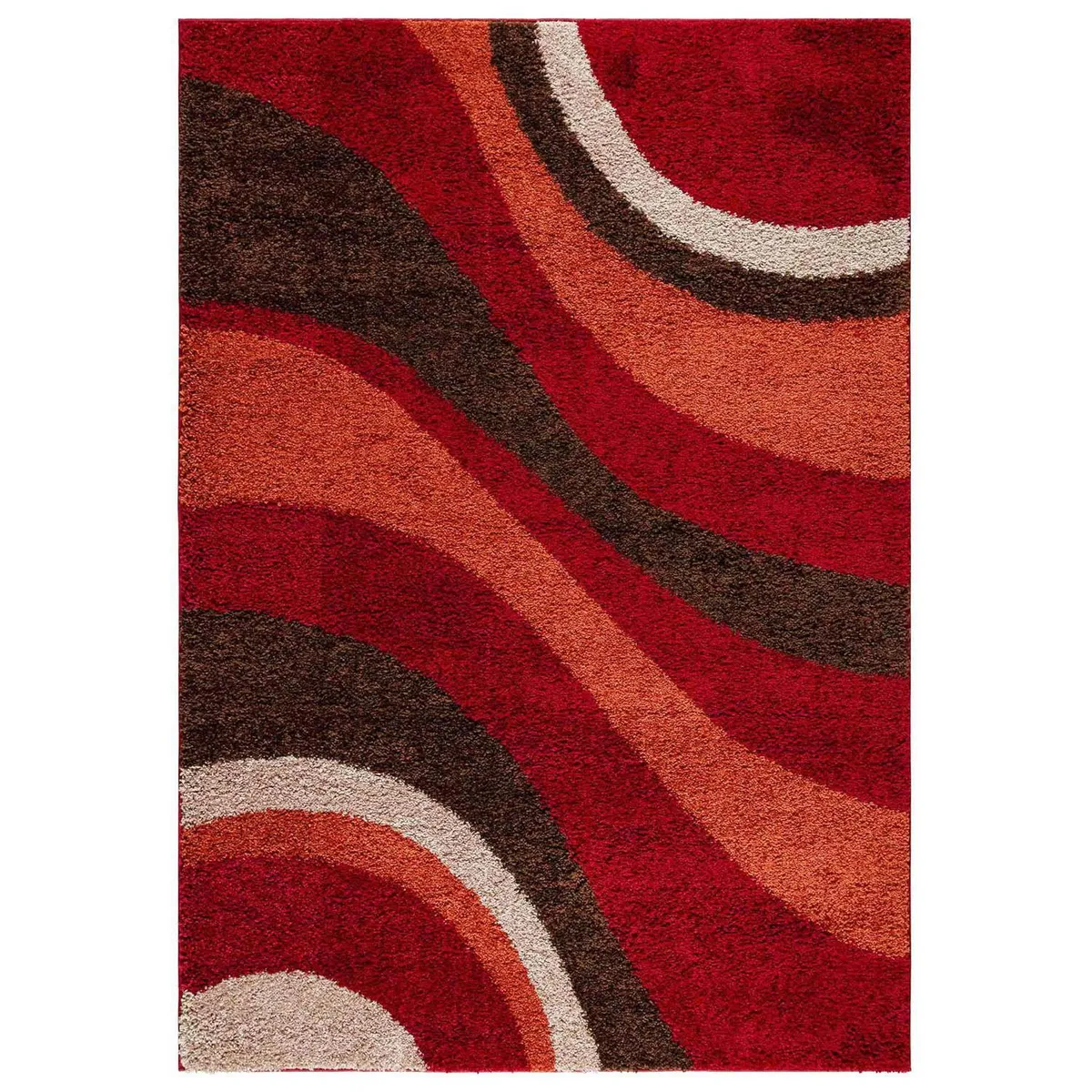 DIB - Alfombra Touch Olas 160x230 cm Polipropileno Rojo